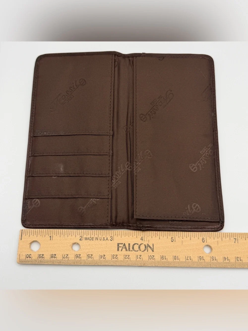 Fossil Leather Checkbook Cover in Dark Brown With Card Slots Vintage 90s